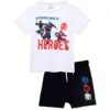 Marvel Avengers sommersæt t-shirt samt shorts i hvid sort