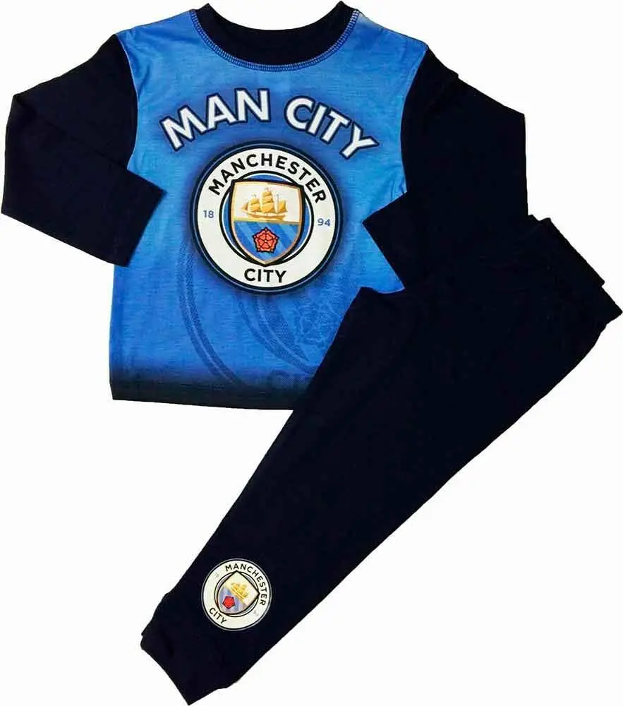 pebermynte Eventyrer annoncere Manchester City Pyjamas til Drenge Blå | Lev. 1-3 dage