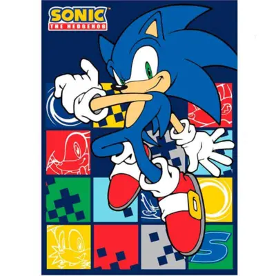 Sonic The Hedgehog Tæppe Fleece 100 x 140