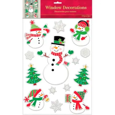 Snowman Window Stickers 14 stk