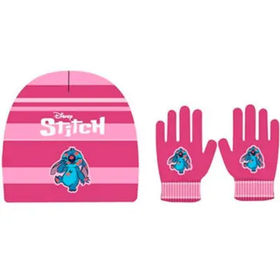 Lilo og Stitch Hue og Vanter Sæt Pink One-Size