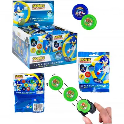 Sonic The Hedgehog Super Disc Launcher Mini Frisbee