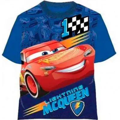 Disney Cars T-shirt Kortærmet Blå str. 2-6 år