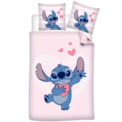 Lilo og Stitch Sengetøj 140 x 200 Hearts