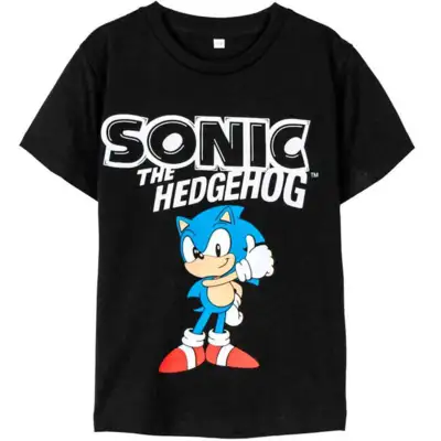 Sonic The Hedgehog T-shirt Sort 5-12 år
