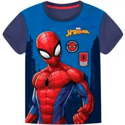 Spiderman T-shirt Kortærmet Navy Blå 3-8 år