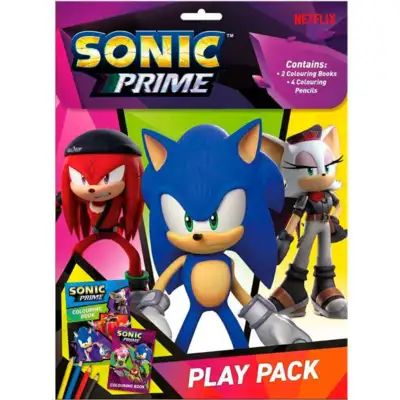 Sonic Prime Malebøger med 4 farveblyanter