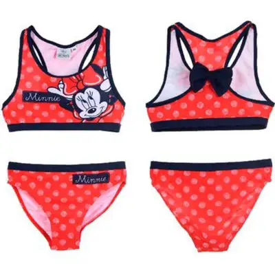 Minnie Mouse Bikini Rød str. 3-8 år