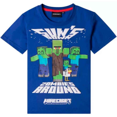 Minecraft T-shirt Kortærmet Blå 6-12 år