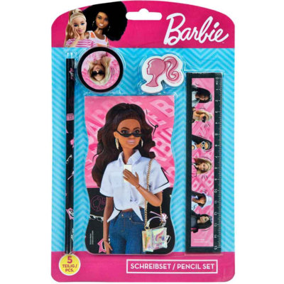 Barbie Skrivesæt 5-dele med Notesbog