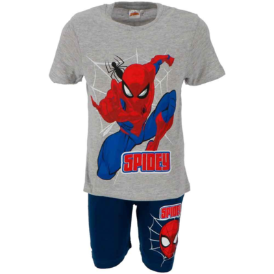 Marvel Spiderman Pyjamas Kort Grå Blå 6-10 år