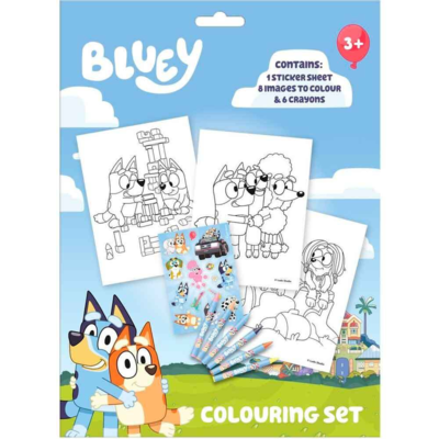 Bluey Malesæt med 8-ark 6-farver