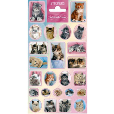 Klistermærker med Kattekillinger 1-ark 22-mærker