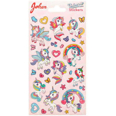 Enhjørning Klistermærker 1-ark Glitter