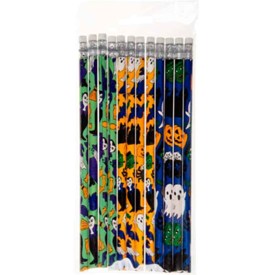 Halloween Blyanter med Viskelæder 12-stk pakke
