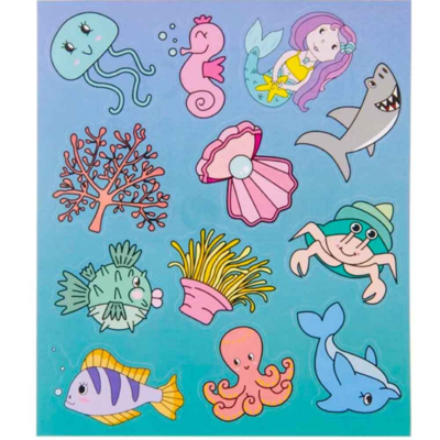 Sea Animals Klistermærker 1-ark 12-mærker