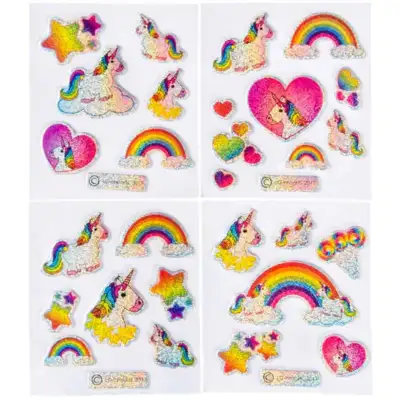 Unicorn Stickers Shiny 1-ark