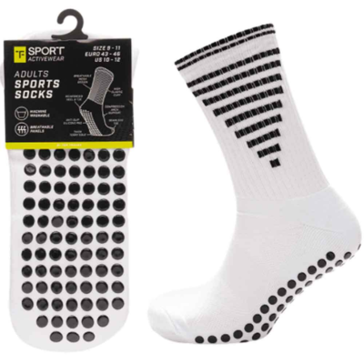 Fodbold Sports Grip Strømper Hvide 1-par