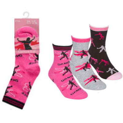 Pigestrømper med Danse Motiver 3-pak Dancing