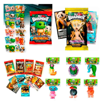 Italian Brainrot Samlepakke med Figur Nøglering Kort