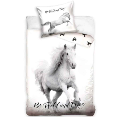 Heste Sengetøj 140x200cm Bomuld Vendbart