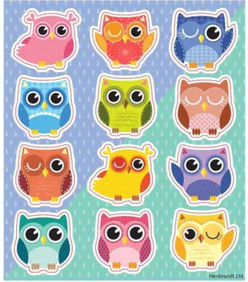 Owls Fun Stickers 12 stk