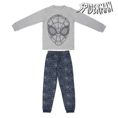 Spiderman Pyjamas med Print i Grå/Blå
