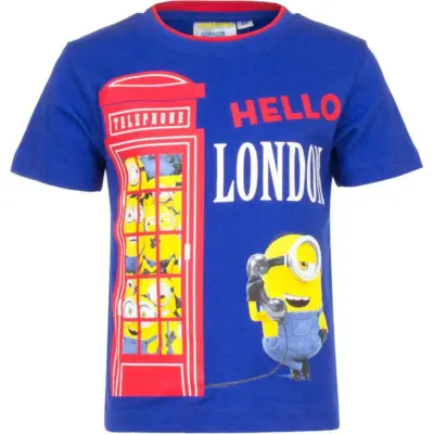Minions T-shirt Kort Blå - Hello London