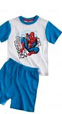Spiderman pyjamas hvid/blå kort - LamaLoLi