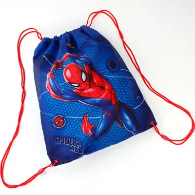 Spiderman Gym Bag Stor 44x37 Blå