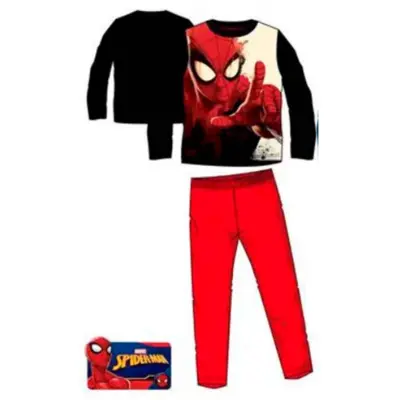 Spiderman Fleece Pyjamas Sort Rød