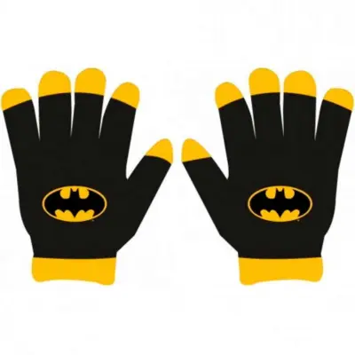 Batman Fingervanter Sort Bat-Logo