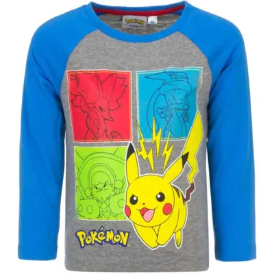 Pokemon T-Shirt LS Pikachu