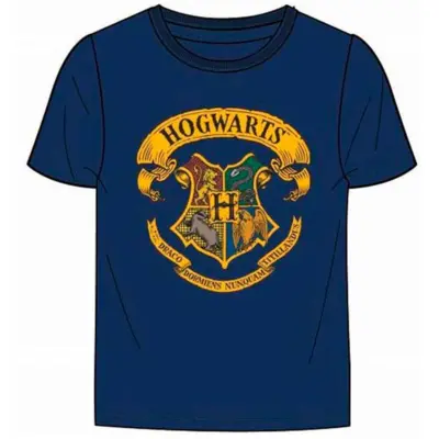 Harry Potter Kort T-Shirt Hogwarts Navy