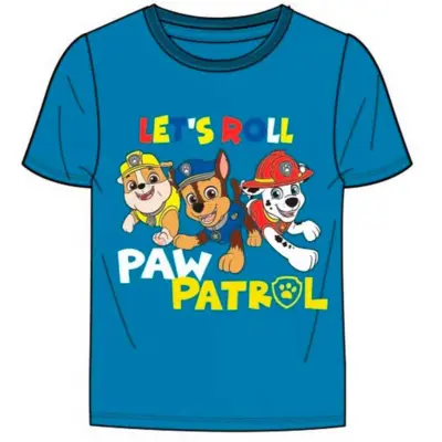 Paw Patrol T-Shirt Kort Blå Lets Roll