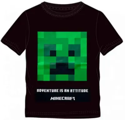 Minecraft T-Shirt Kort Sort Attitude