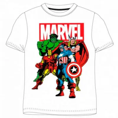Marvel Avengers Kort T-Shirt Hvid