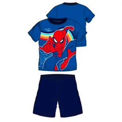 Spiderman Sommer Pyjamas Blå Navy