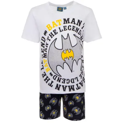 Batman Kort Pyjamas Hvid The Legend