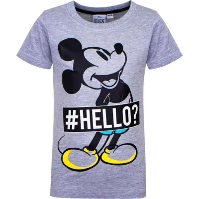 Mickey Mouse Kort T-Shirt Hello Grå