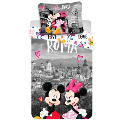 Minnie og Mickey Sengetøj 140x200 Loves Italy