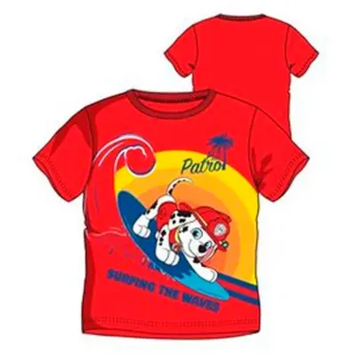 Paw Patrol T-Shirt Kort Rød Waves