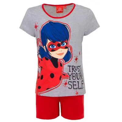 Miraculous Ladybug Sommer Pyjamas Grå