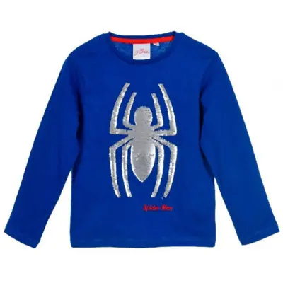 Spiderman T-shirt Blå Sølv Edderkop