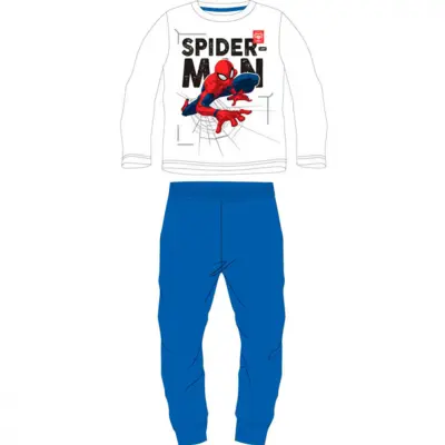 Spiderman Pyjamas Crawling Hvid Blå