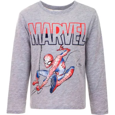 Spiderman T-shirt Langærmet Marvel Grå