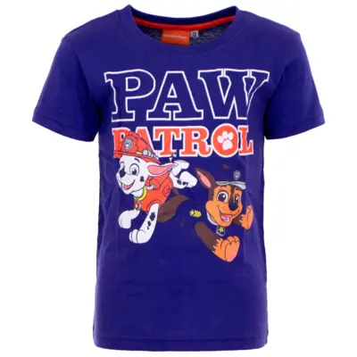 Paw Patrol T-shirt Kort Blå Chase og Marshall