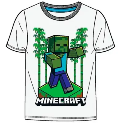 Minecraft T-shirt Kortærmet Hvid