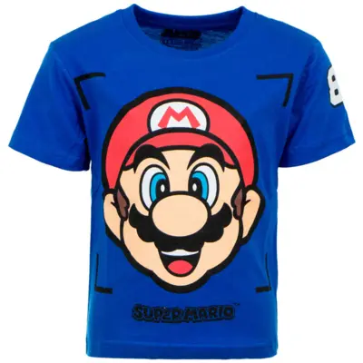 Super Mario T-shirt Kort Blå Mario 85