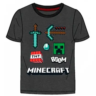 Minecraft T-shirt Kortærmet Mørkegrå